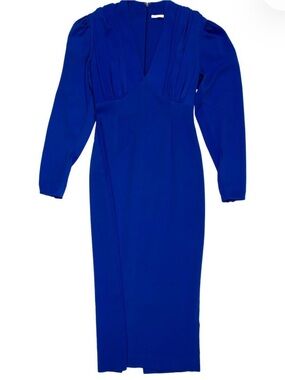 Elegant Emilia Wickstead Royal Blue Long Sleeve Midi Dress